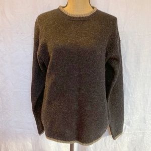 Woolrich gender neutral Wool Sweater, Nottingham tweed, dark grey, medium